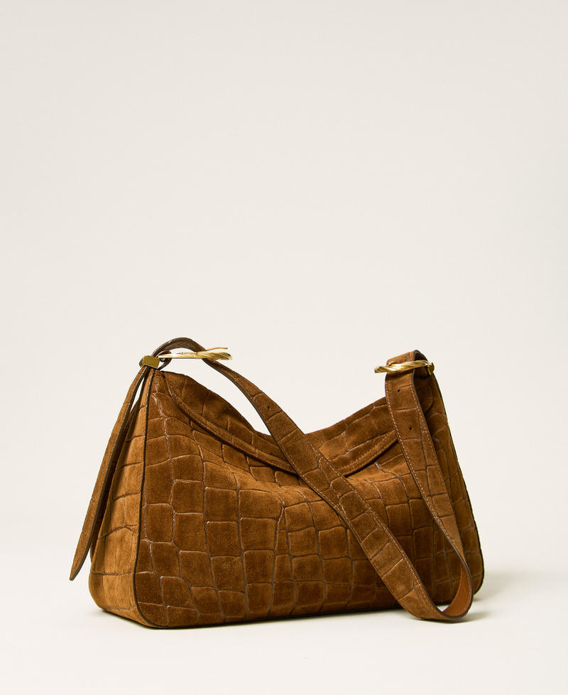 Borsa Liliane in suede a stampa cocco Brandy Brown Donna 262TD8140_13126_03