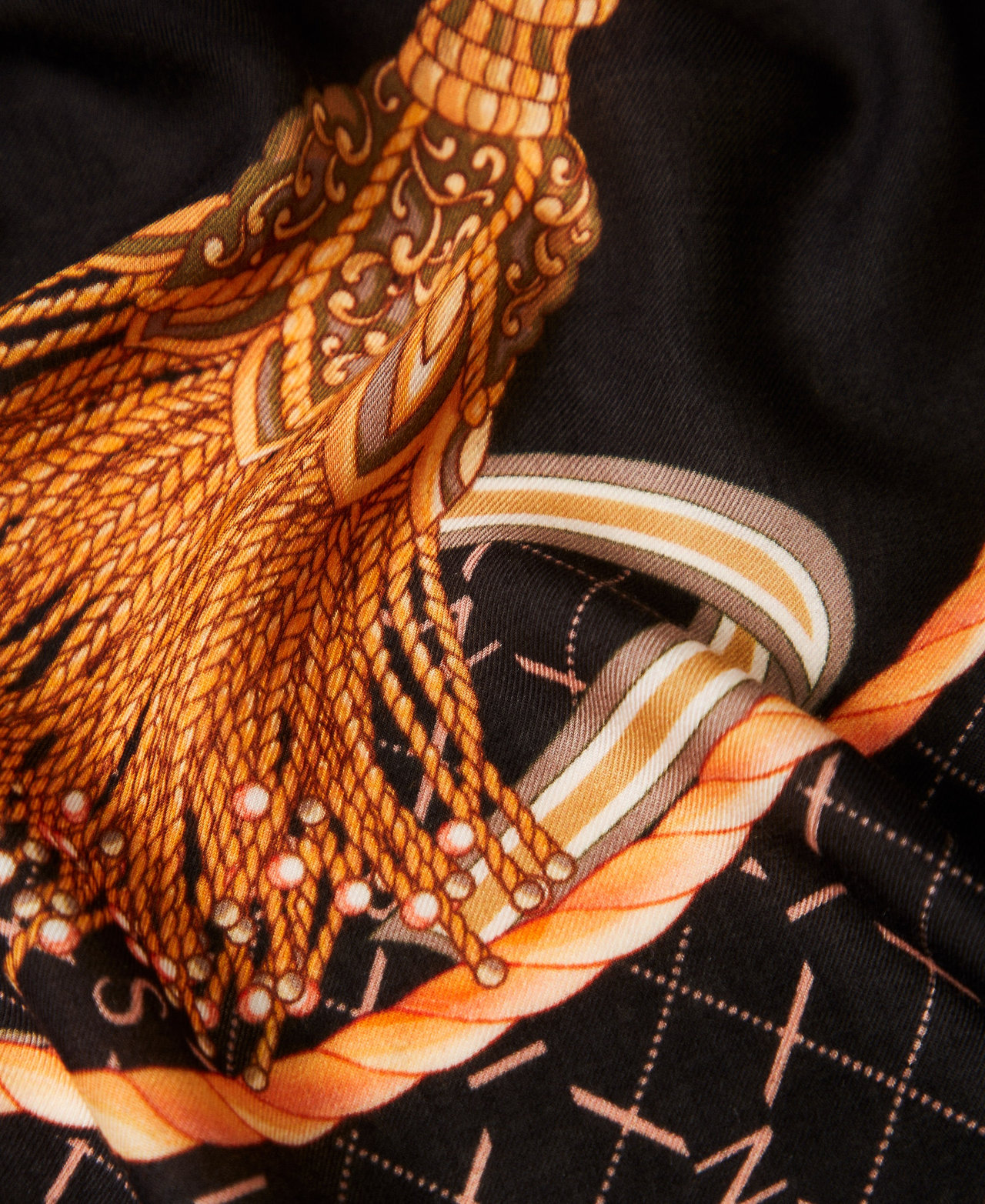 Chain print keffiyeh Black Charms Print Woman 261TA4420_13279_02