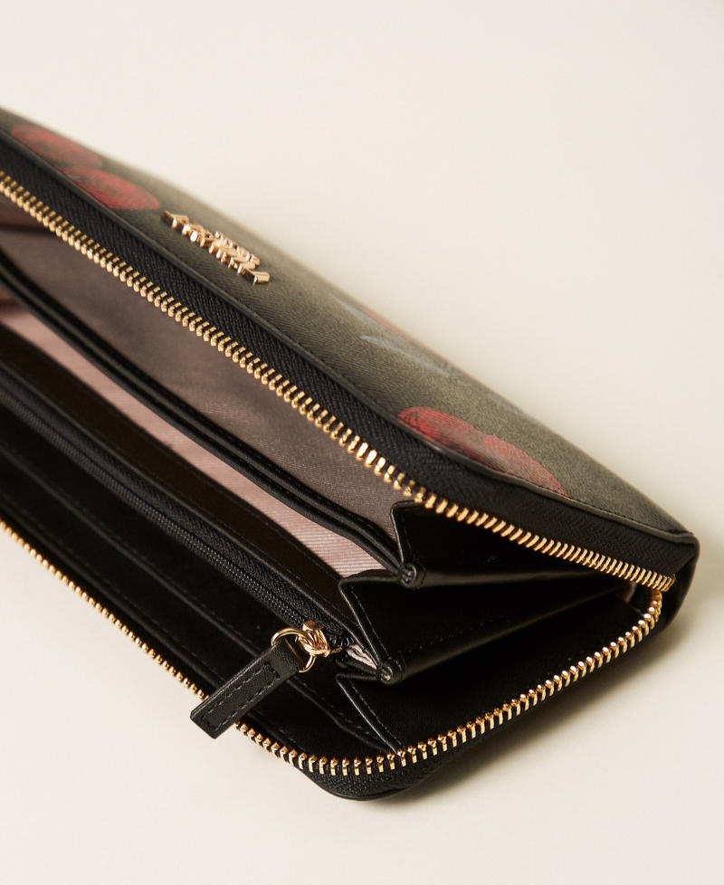 Zip around wallet with cherry print Black/Red Cherries Allover Woman 261TL8031_13500_03