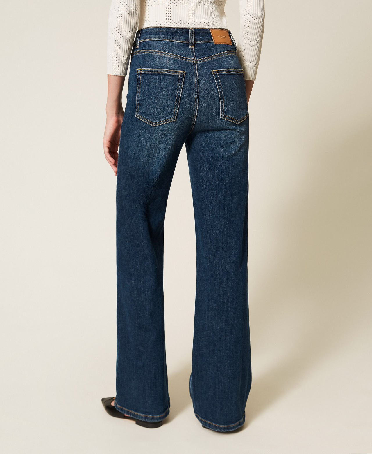 Five-pocket wide-leg jeans "Mid Denim" Blue Woman 261TP2703_01611_03