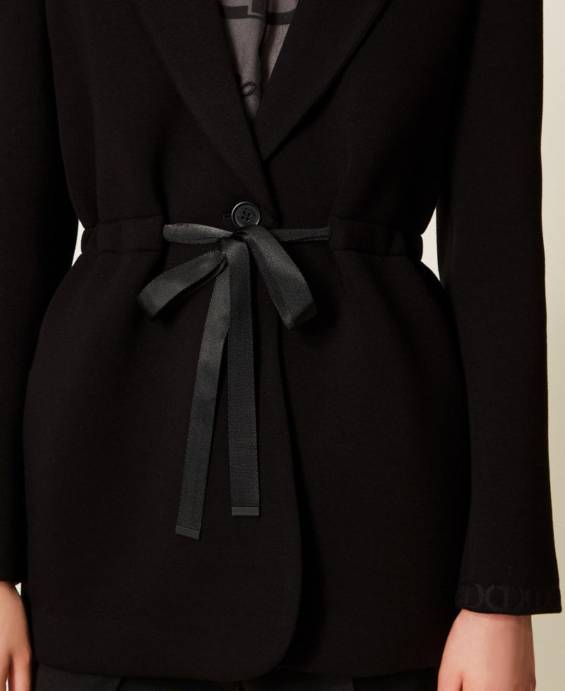 Scuba fabric blazer Black Woman 252TP2190_00006_04