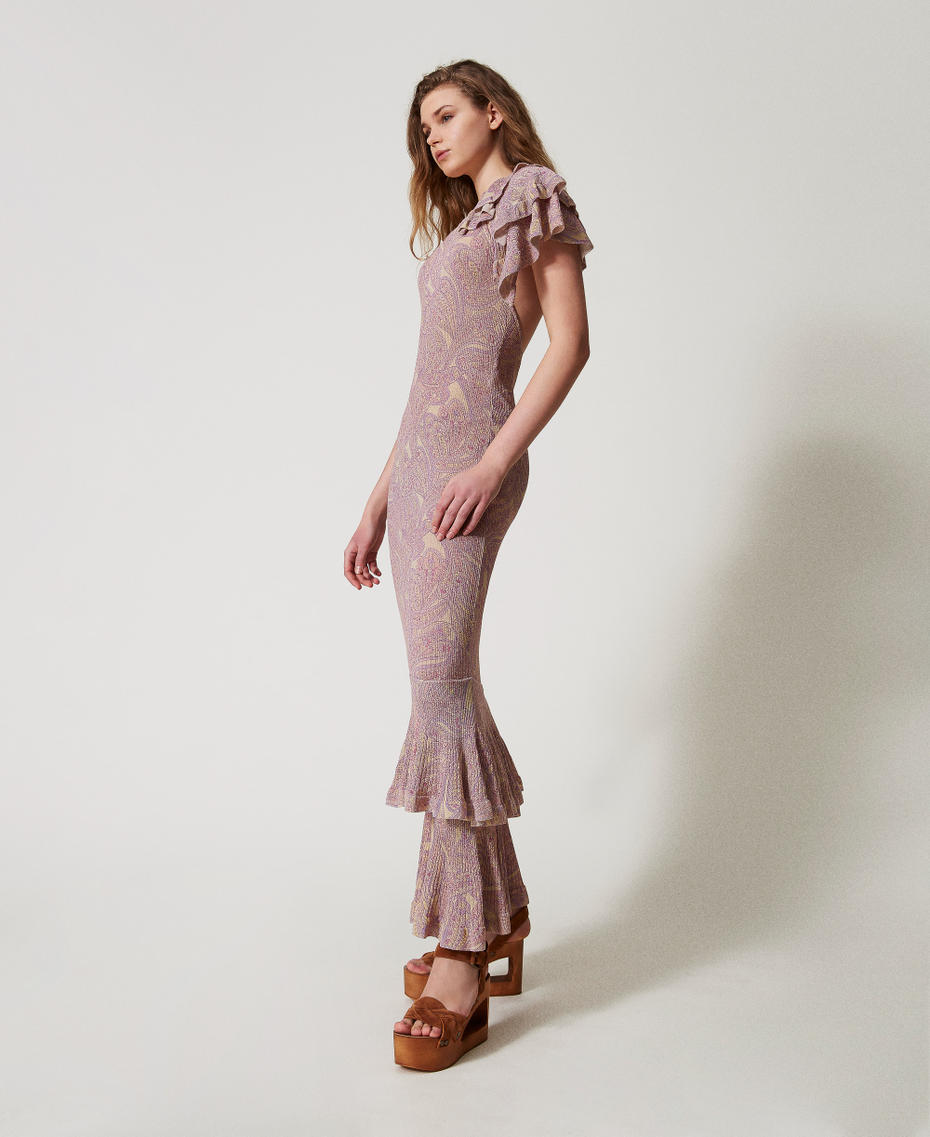 Maxistrickkleid „Lipari“ mit Print Paisleymuster-Print Small Lilac Frau 251TS3220_12591_02