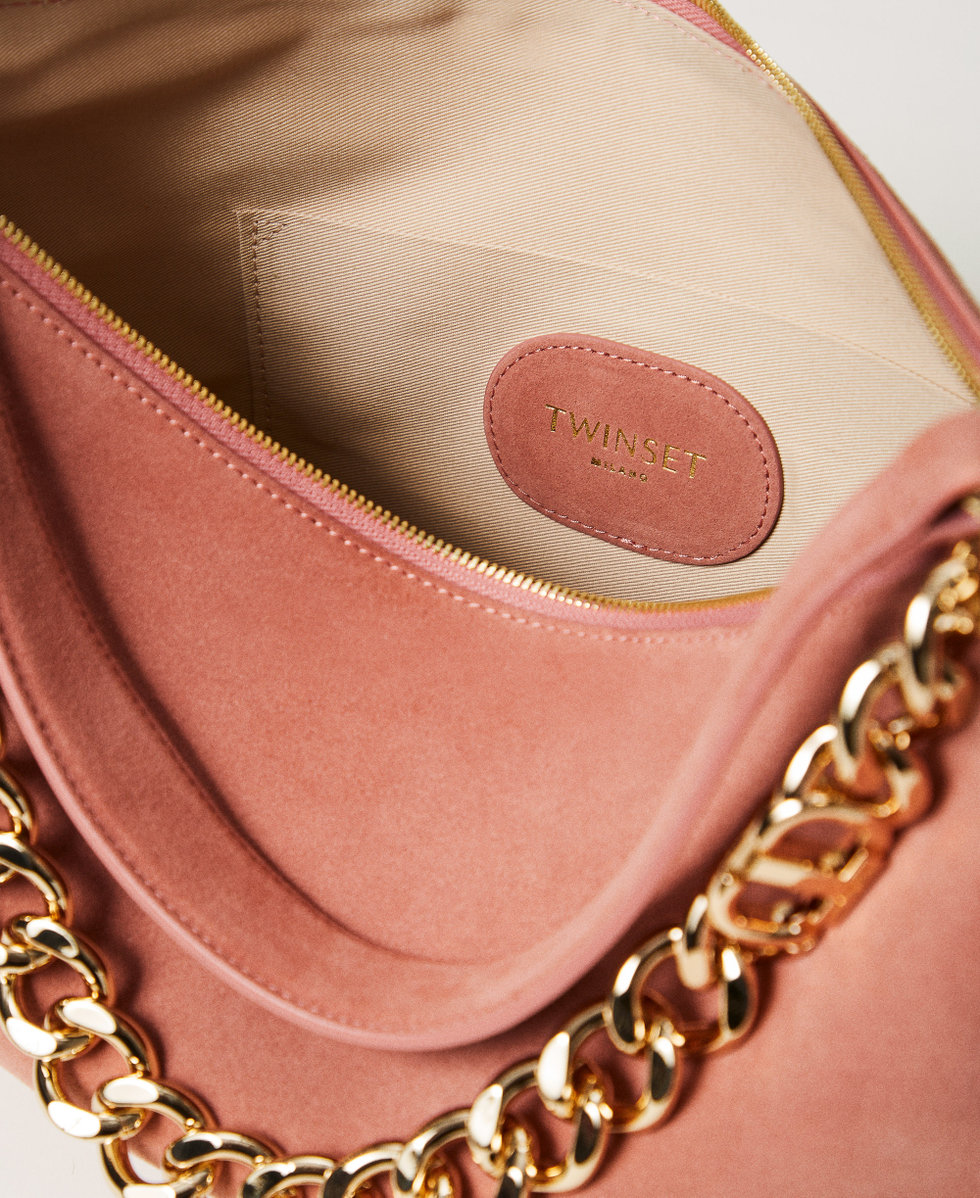 'Liliane' medium suede bag Dusty Pink Woman 252TB7162_00916_03