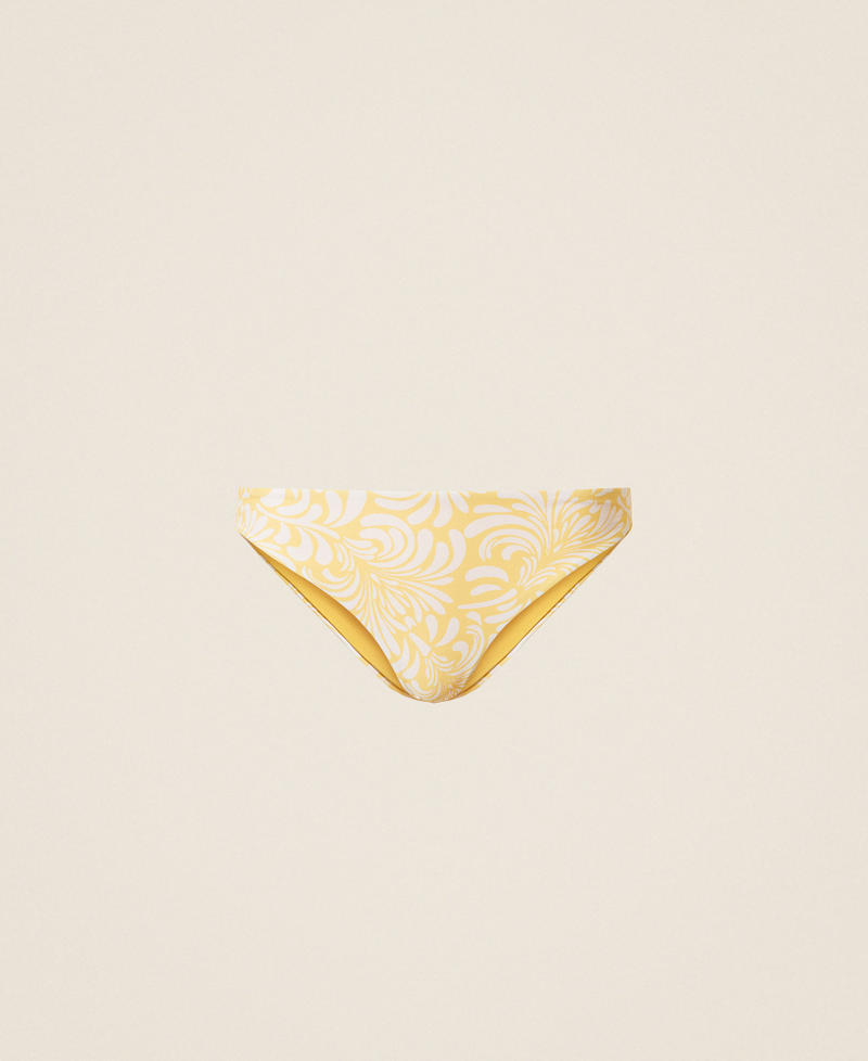 Botanical print bikini bottoms Corn Cream Yellow/Vanilla White Botanical Print Woman 261LMMG66_13468_S0
