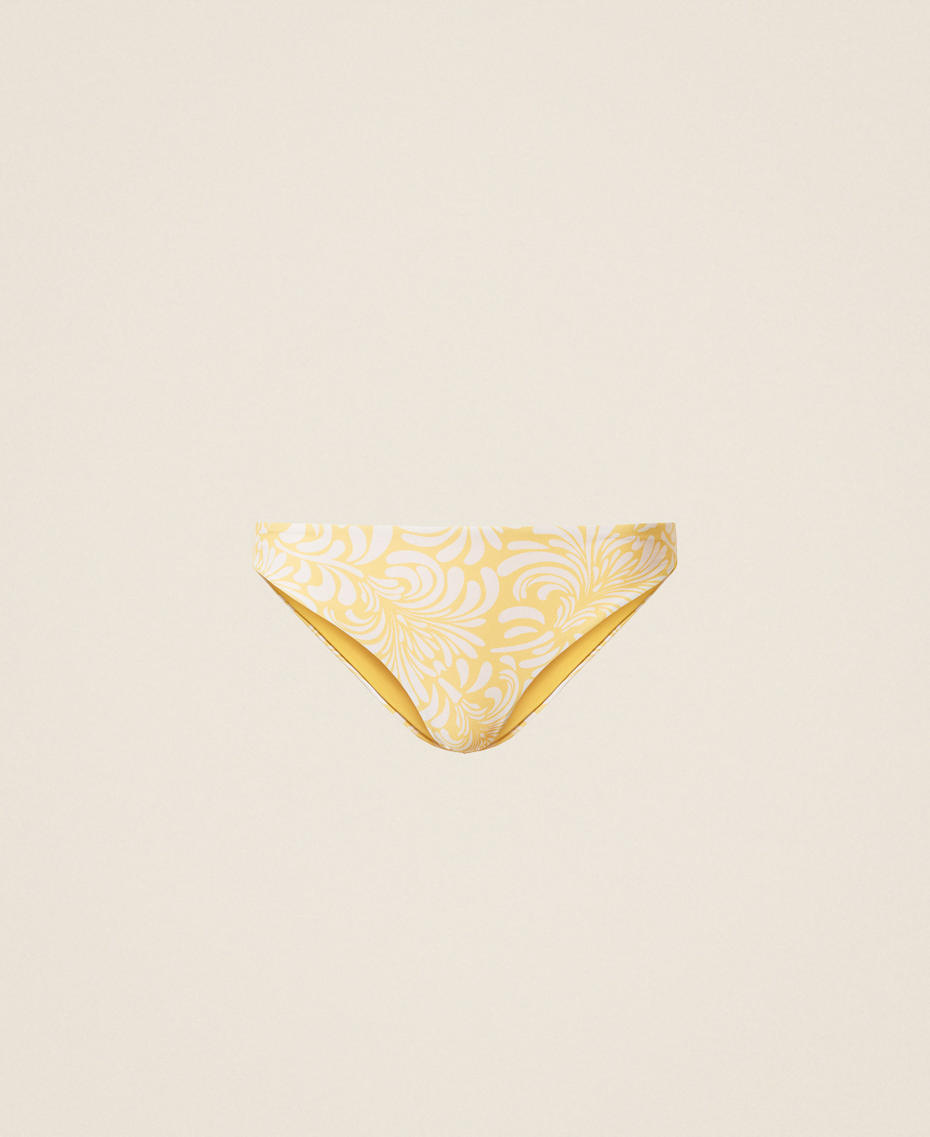 Botanical print bikini bottoms Corn Cream Yellow/Vanilla White Botanical Print Woman 261LMMG66_13468_S0