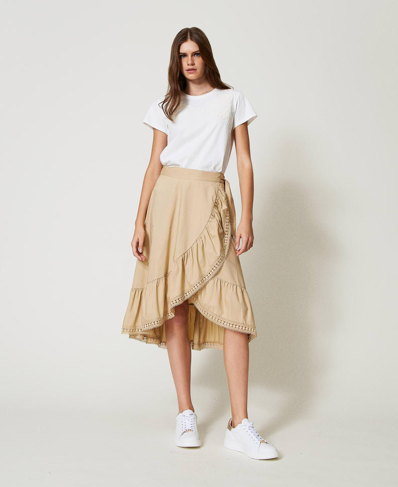 T-shirt con ricamo Cornely Madreperla Donna 251LB2FEE_00059_T0