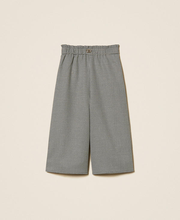 Girls' trousers with houndstooth pattern