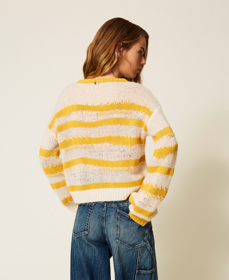 Striped top Two tone Fruit Mango/Snow White Woman 252AP3181_12706_03