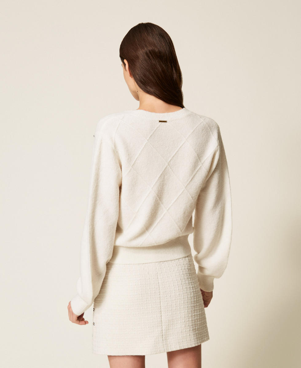 Diamond jumper with embroidery Off White Woman 252LL3ABB_00526_03