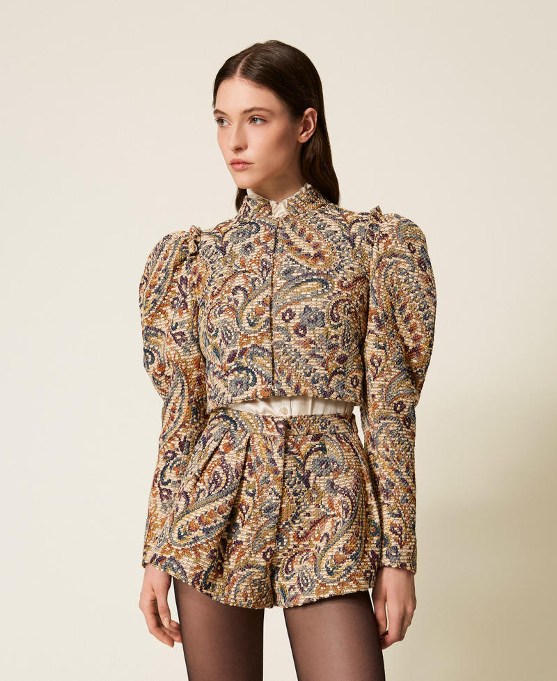 Jacquardjacke mit Kaschmirmuster Jacquard Cachemire Multicolor Frau 252TS2370_13095_01