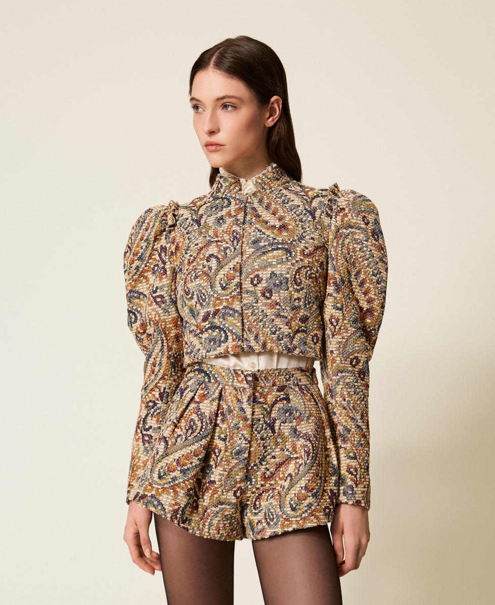 Jacquardjacke mit Kaschmirmuster Jacquard Cachemire Multicolor Frau 252TS2370_13095_01