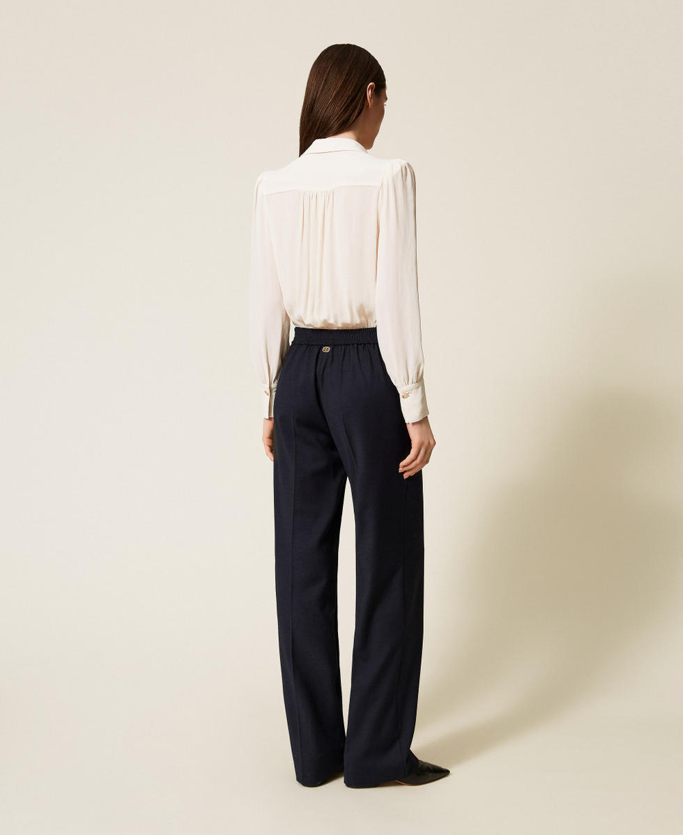 Wool blend trousers Classic Blue Woman 252TT2127_11956_03