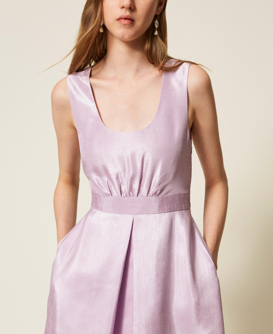 Long shantung dress Fair Orchid Purple Woman 252AP2182_12560_04