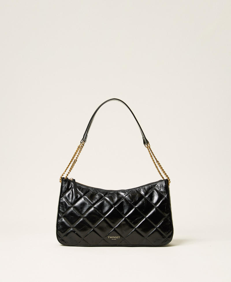 Gro&szlig;e Liliane Tasche aus gestepptem Leder Schwarz Frau 262TD8150_00006_01