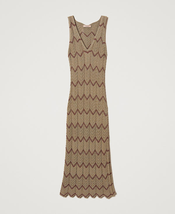 Midi dress in two-tone knit