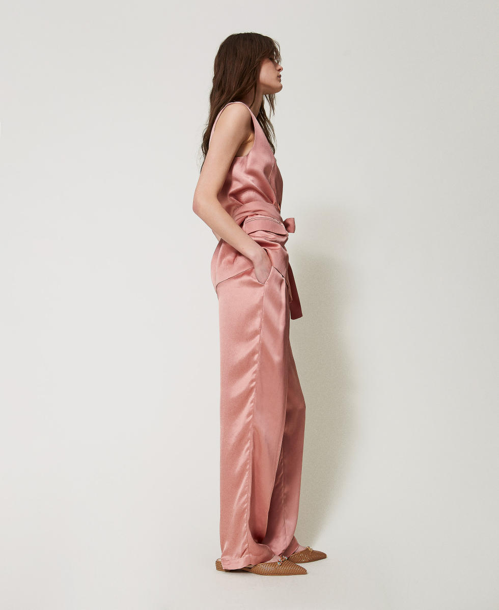 パンツ TWINSET SS25 PANTALONE (251TT2273 12438) Twin-set Woman Wide Leg Pants with Pleats 251TT2273 GOLDEN