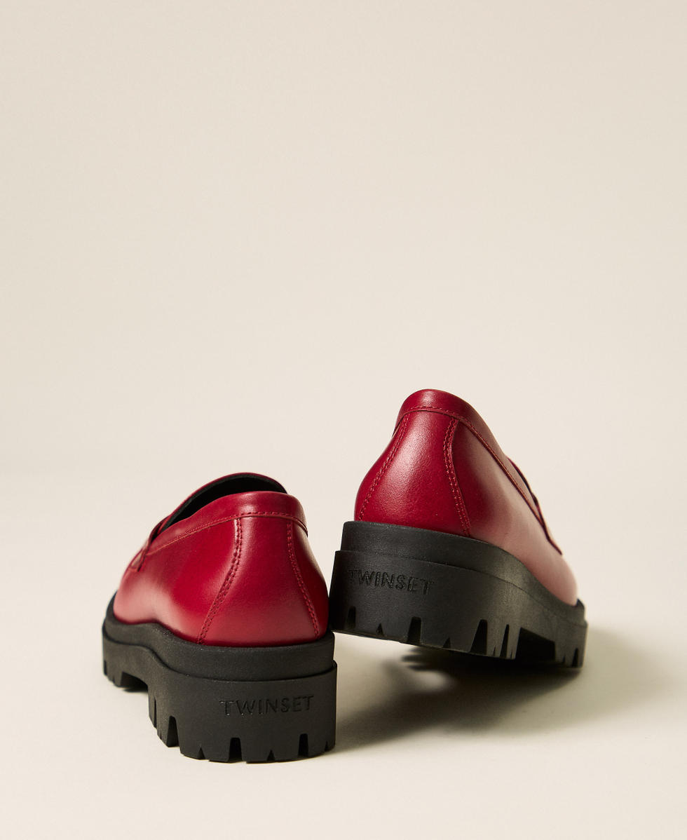 Mocassins en cuir Rouge Rubis Fille 262GCJ022_13704_03