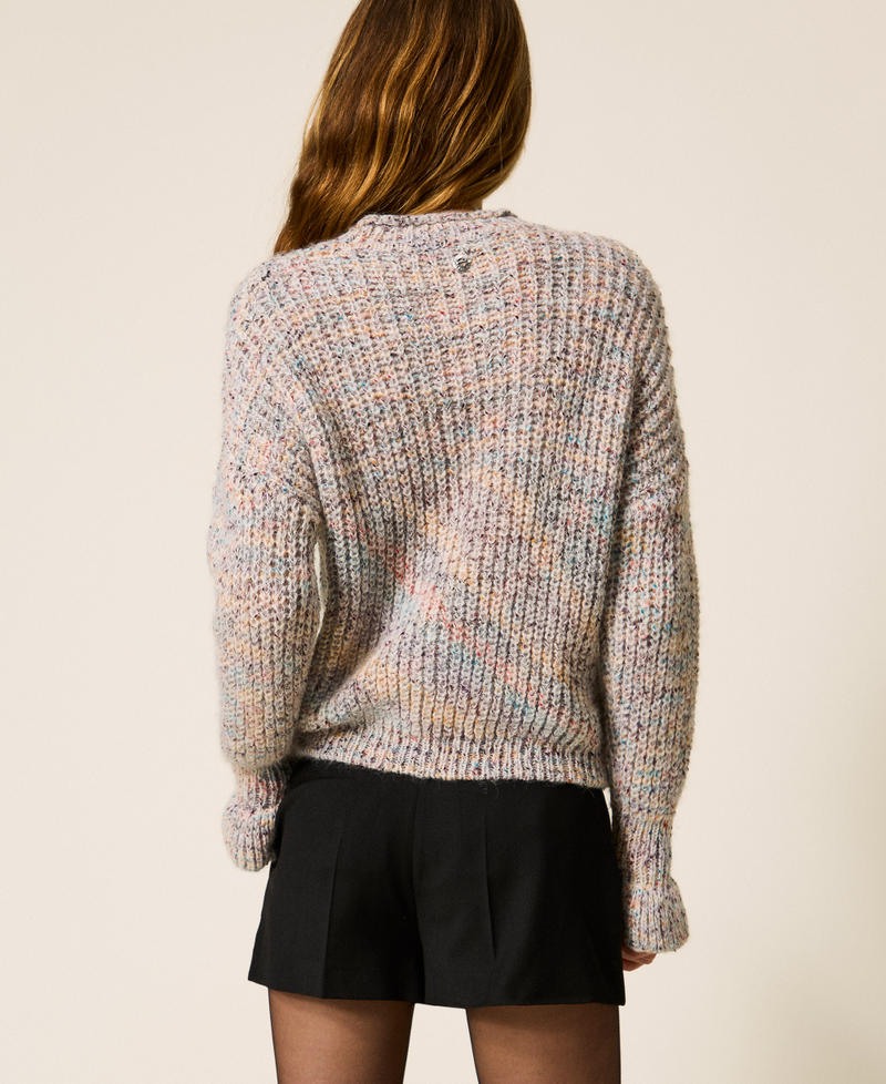 Multicolour jumper with ruffles Multicolour Tweed Woman 252AP3062_12702_02