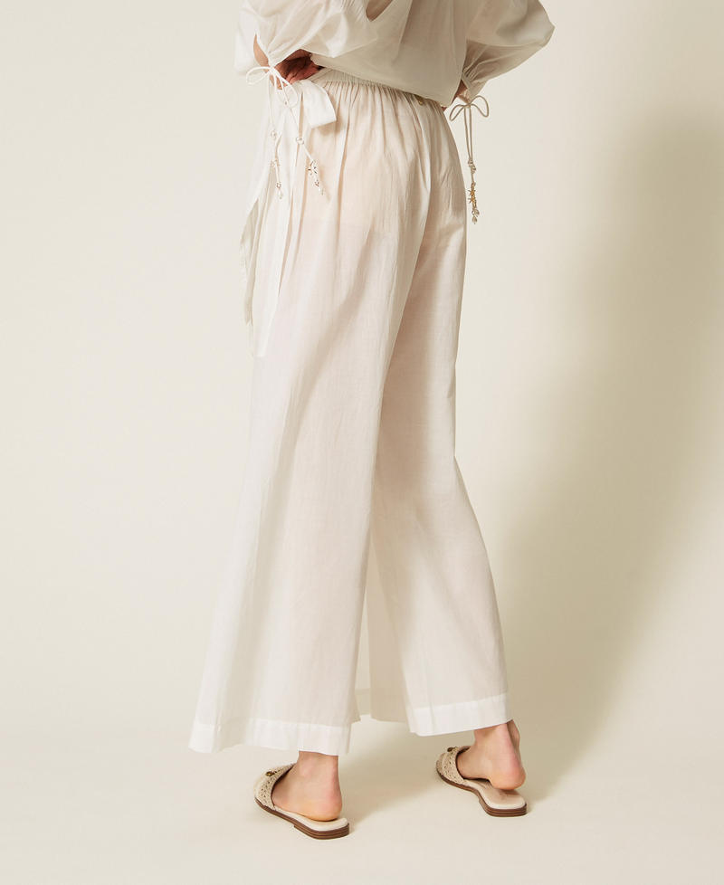 Muslin palazzo trousers Off White Woman 261LM2RBB_00526_03