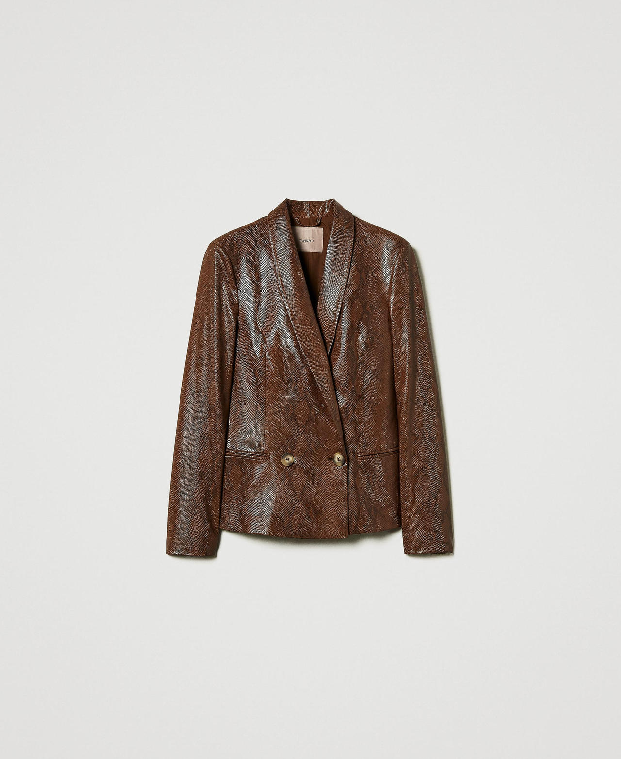 Scee by twin set Giacca blazer effetto pelle lizard