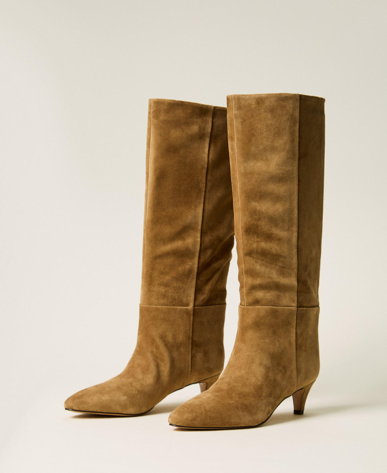 Bottes montantes en cuir velours Beige &laquo;&nbsp;Ch&ecirc;ne&nbsp;&raquo; Femme 262TCP140_05065_02