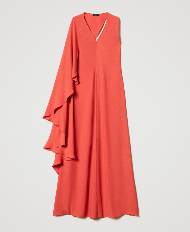 Abito lungo 'Vulcano' in georgette Rosso Arancia Rossa Donna 251TS2220_00294_0S