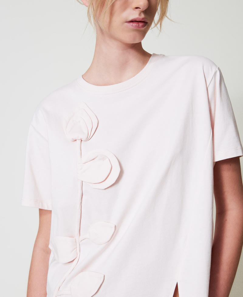 T-shirt with hand embroidery Tender Pink Pink Woman 251AP2460_00619_03