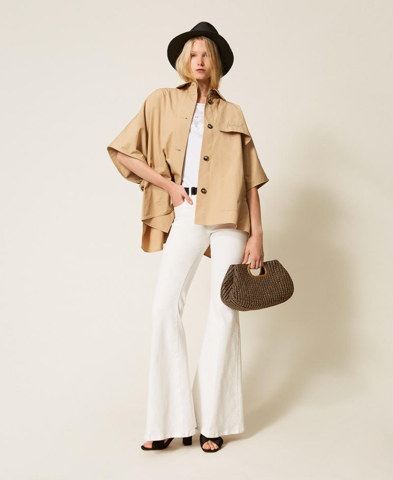 Poncho en gabardine Beige « Delicate Sand » Femme 261TA4290_13161_01