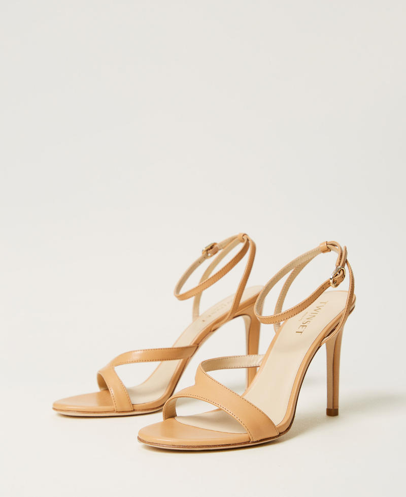 Sandales à talons en cuir Beige "Nude" Femme 251TST018_00846_02