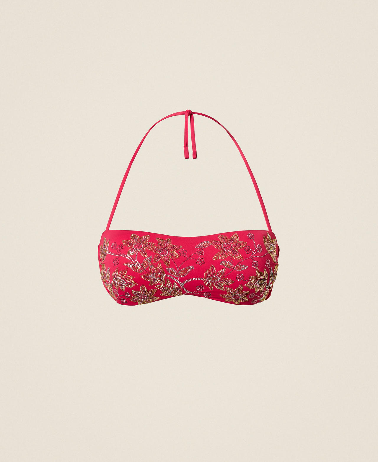 Haut de maillot de bain bandeau avec cabochons