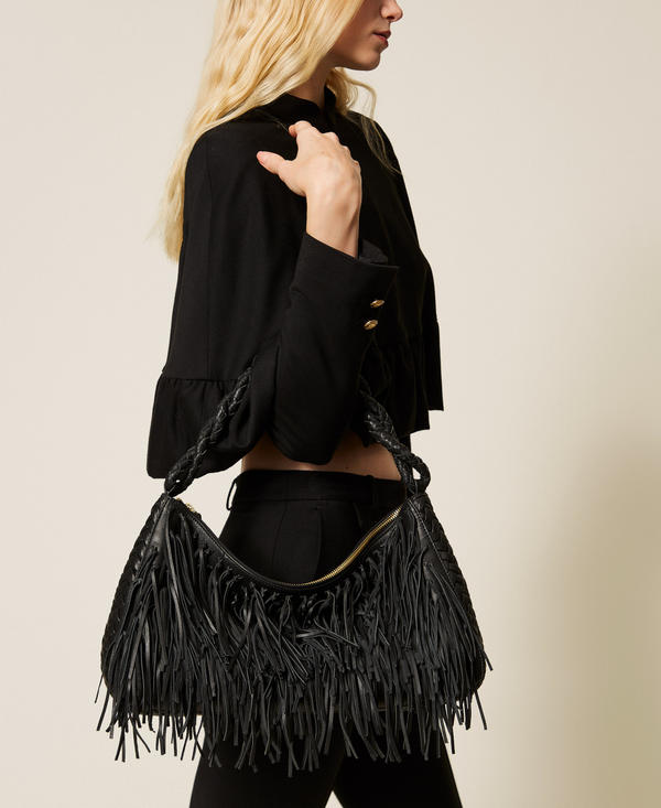 Medium 'Liliane' leather bag with fringes