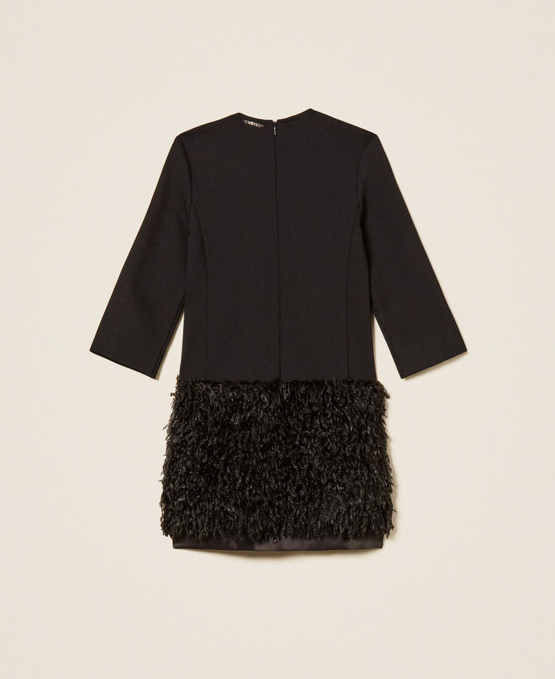 Kurzes Kleid mit Kunstpelz Schwarz M&auml;dchen 262GJ2160_00006_S1