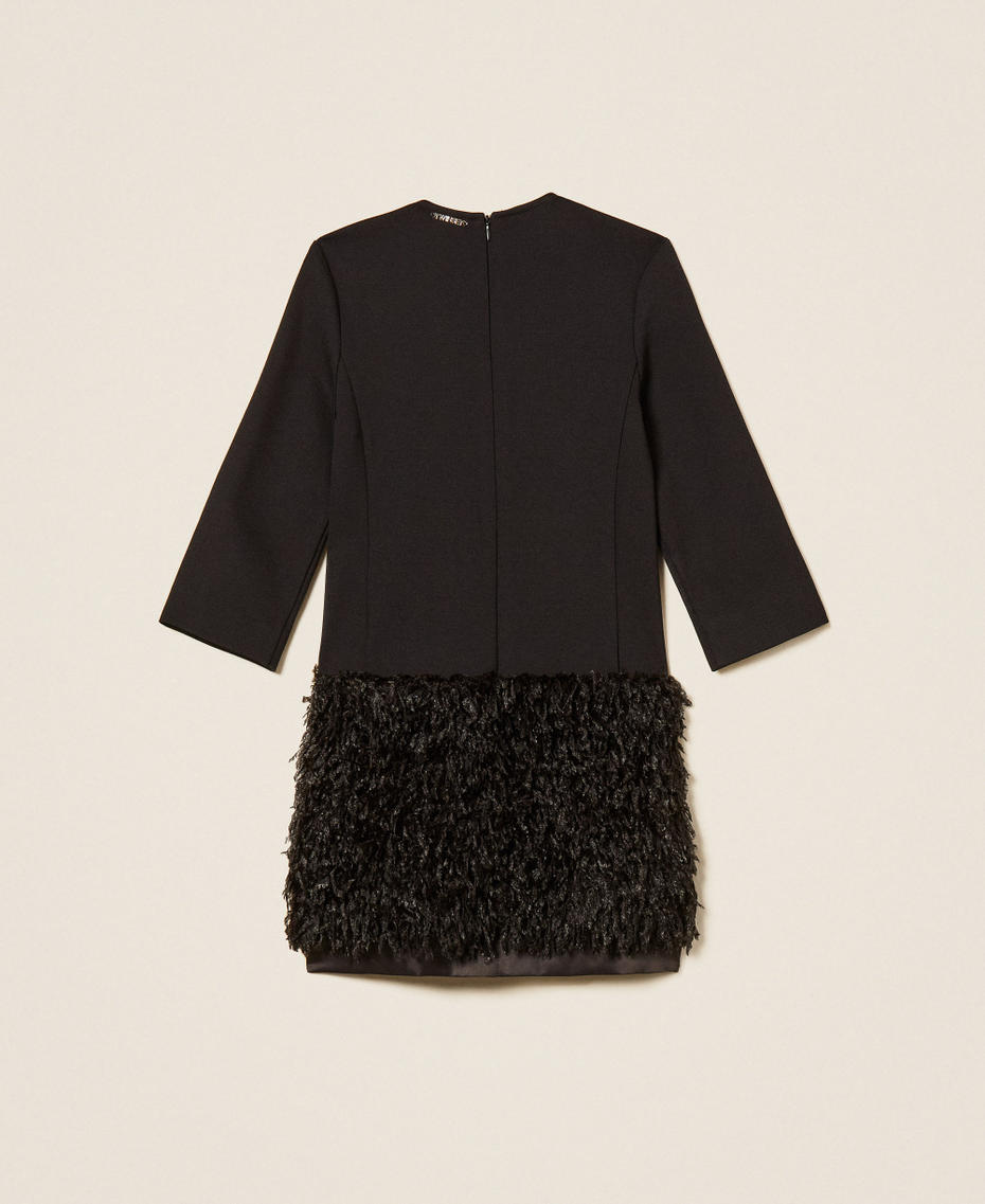 Kurzes Kleid mit Kunstpelz Schwarz M&auml;dchen 262GJ2160_00006_S1