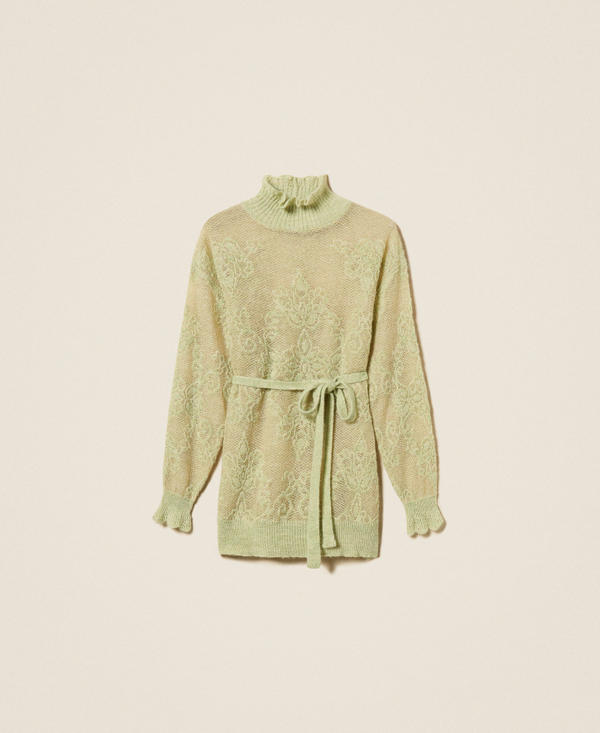 Maxi maglia in misto alpaca jacquard