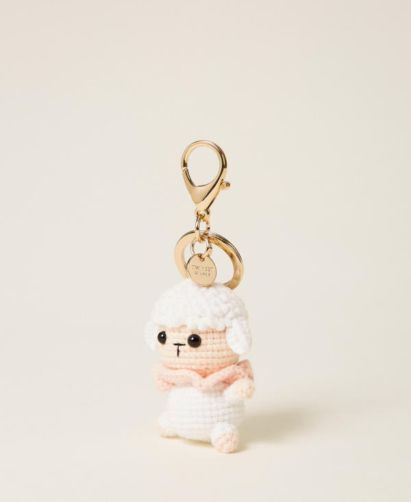 Crochet sheep keyring