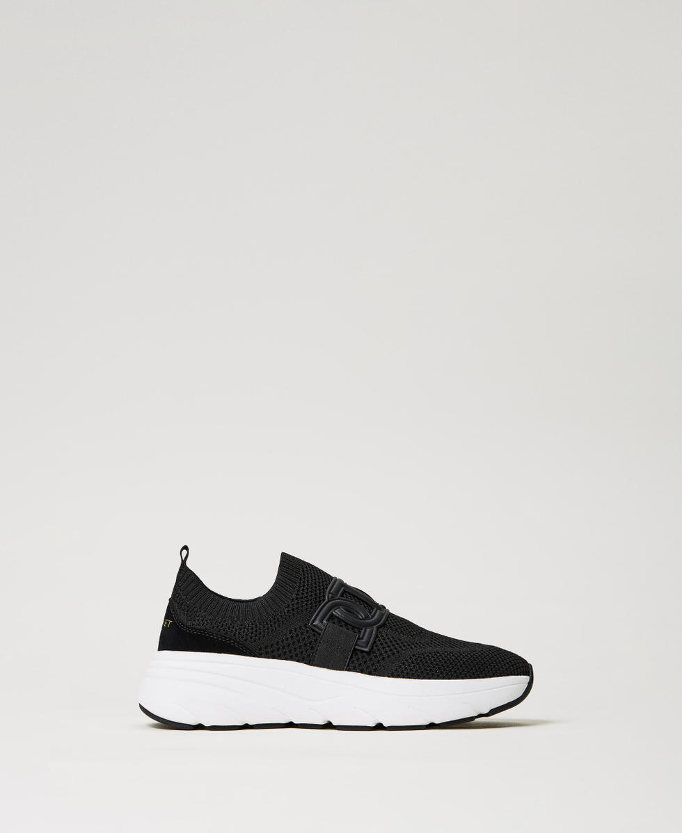 Sneaker running in maglia tecnica Donna, Nero | TWINSET Milano