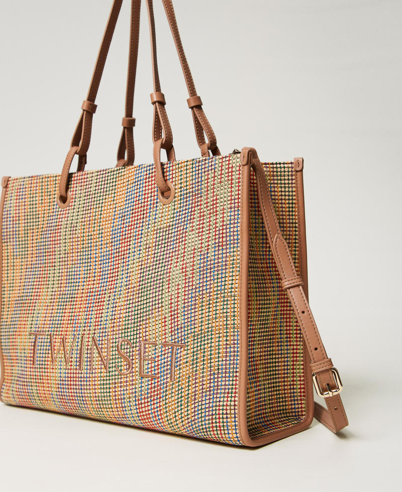 Borsa shopper in canvas Multicolor Donna 251TD8310_12447_02