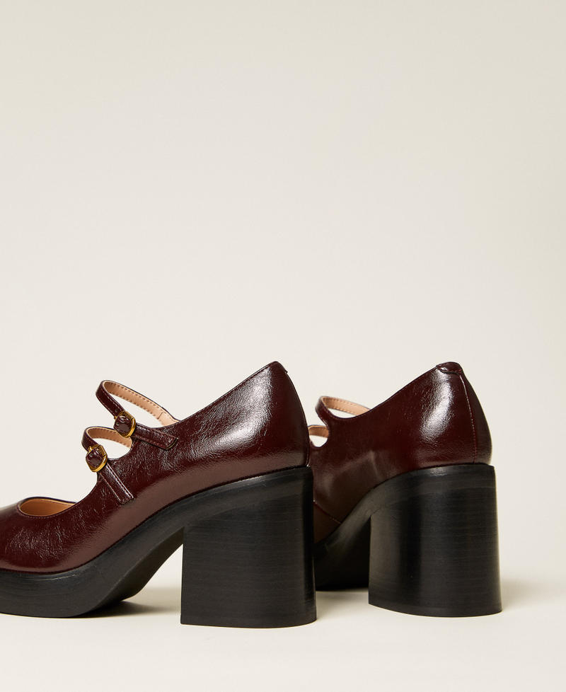 Mary Jane court shoes with straps Burgundy Red Woman 252TGT130_04218_03