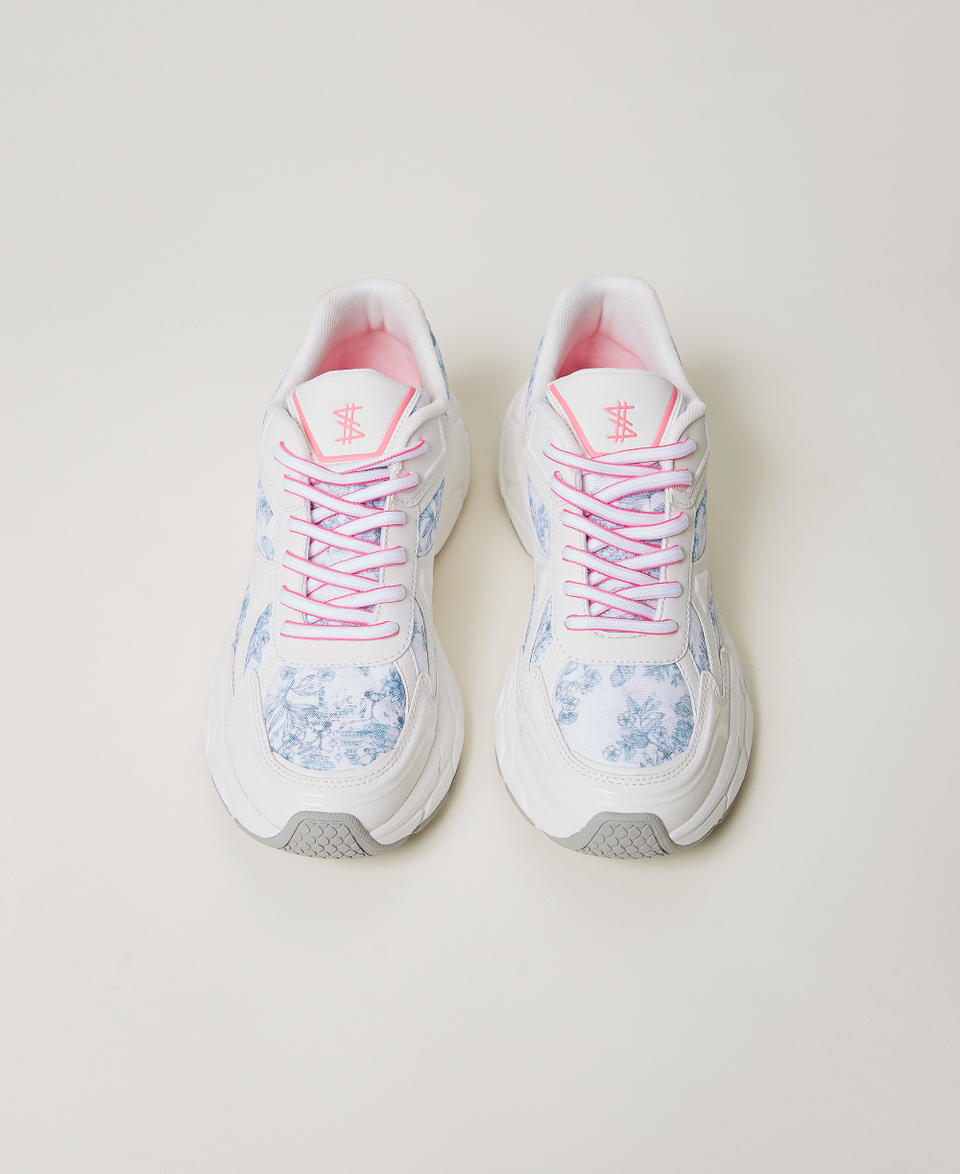 MYFO running trainers with inserts Japanese Toile de Jouy Woman 251AQT010_12431_04
