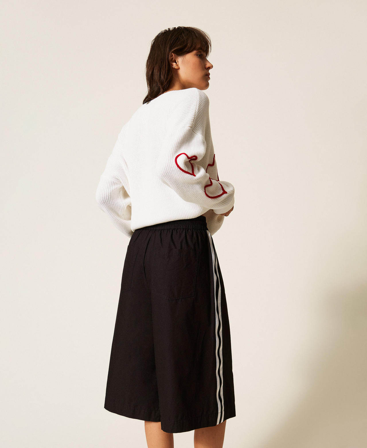 Bermuda en popeline recycl&eacute;e Noir Femme 261AP2081_00006_02