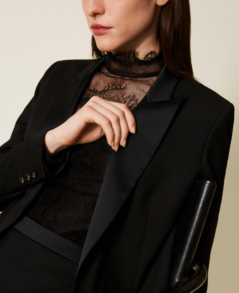 Blazer with satin details Black Woman 252TT2121_00006_05