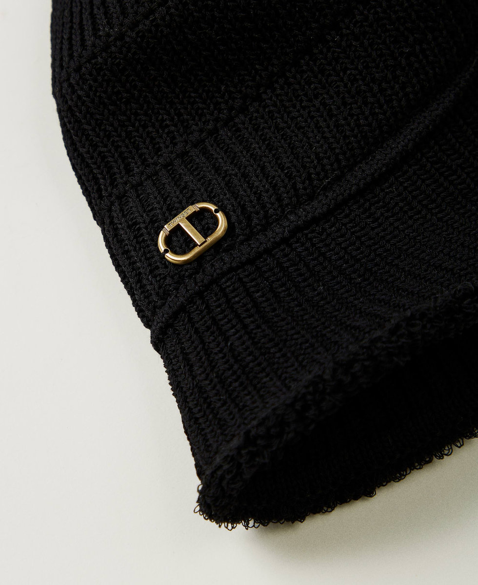 Knitted bucket hat Black Woman 251TA4300_00006_02