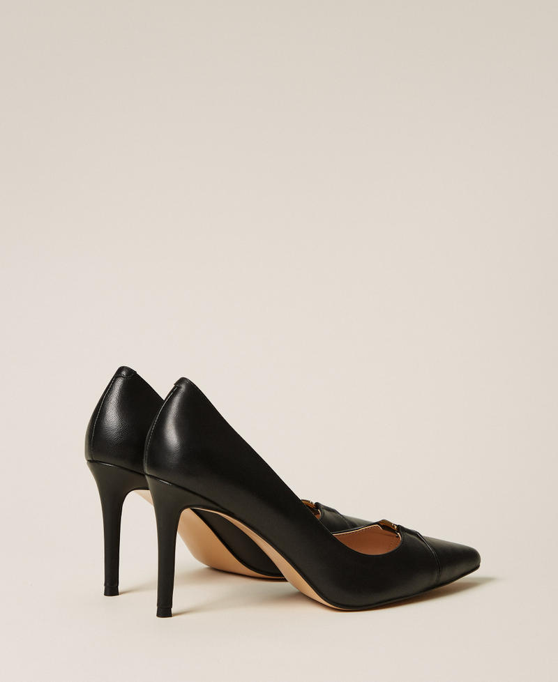 Hohe Pumps aus Leder Schwarz Frau 261TCP030_00006_03