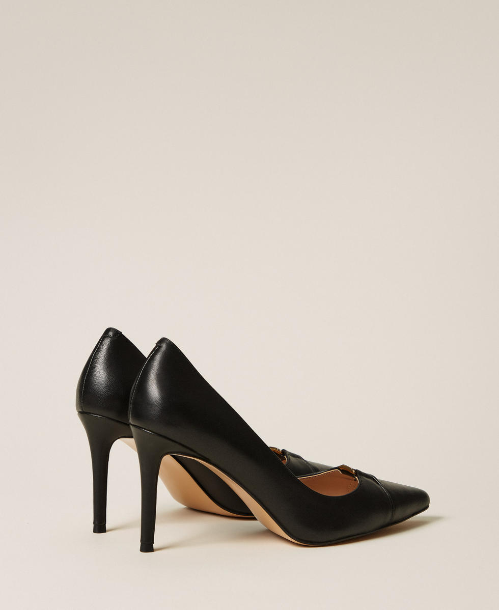 Hohe Pumps aus Leder Schwarz Frau 261TCP030_00006_03