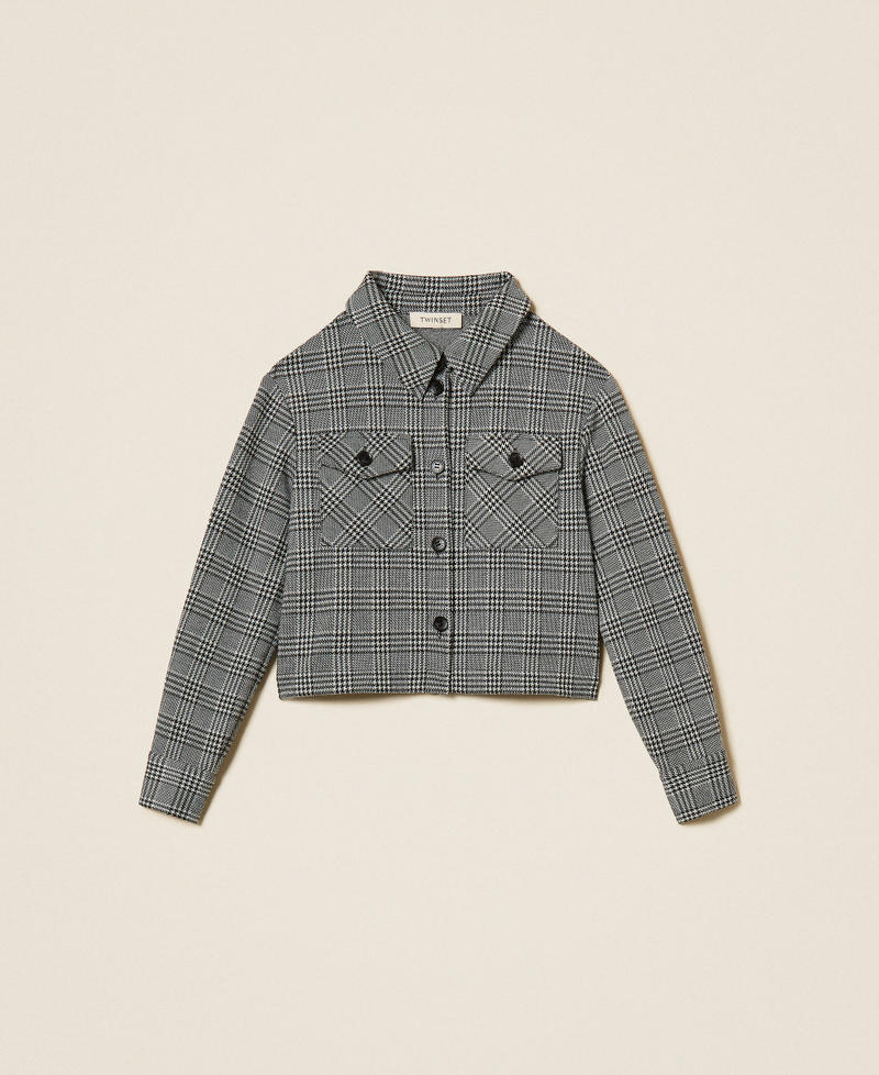Glen plaid shirt "Snow" White/Black Glen Plaid Girl 262GJ2100_13817_S0