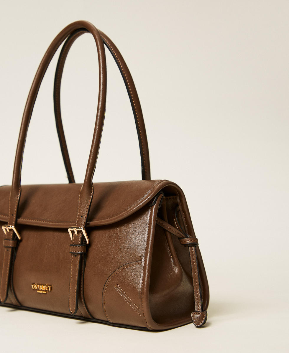 Bowling-Bag mit Schnallen Schlamm Frau 252TD8041_00021_02