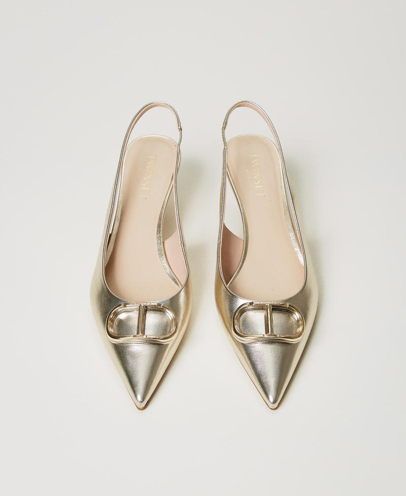Escarpins slingbacks en cuir avec Oval T Platine Femme 251TCP062_11733_04