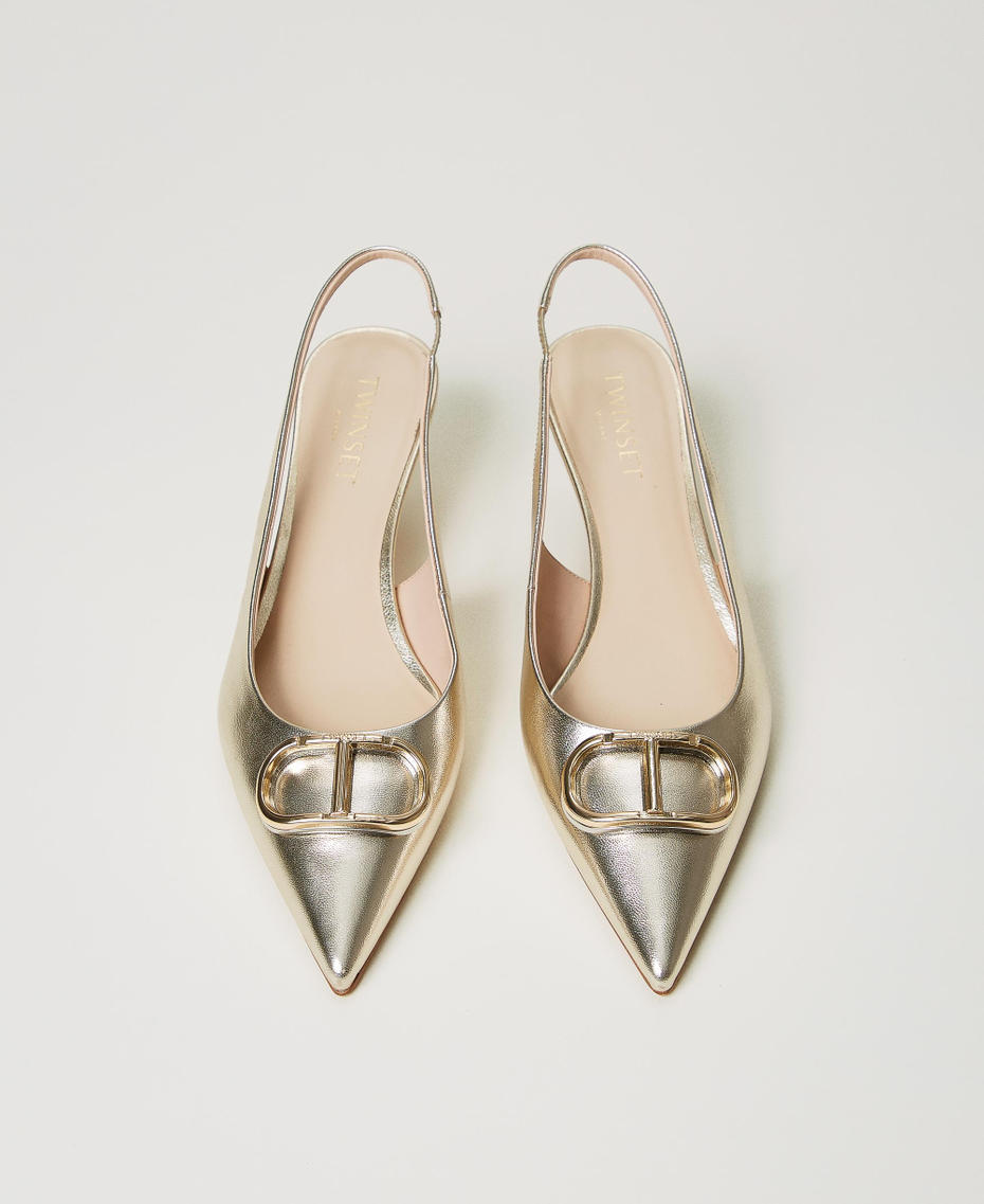 Escarpins slingbacks en cuir avec Oval T Platine Femme 251TCP062_11733_04