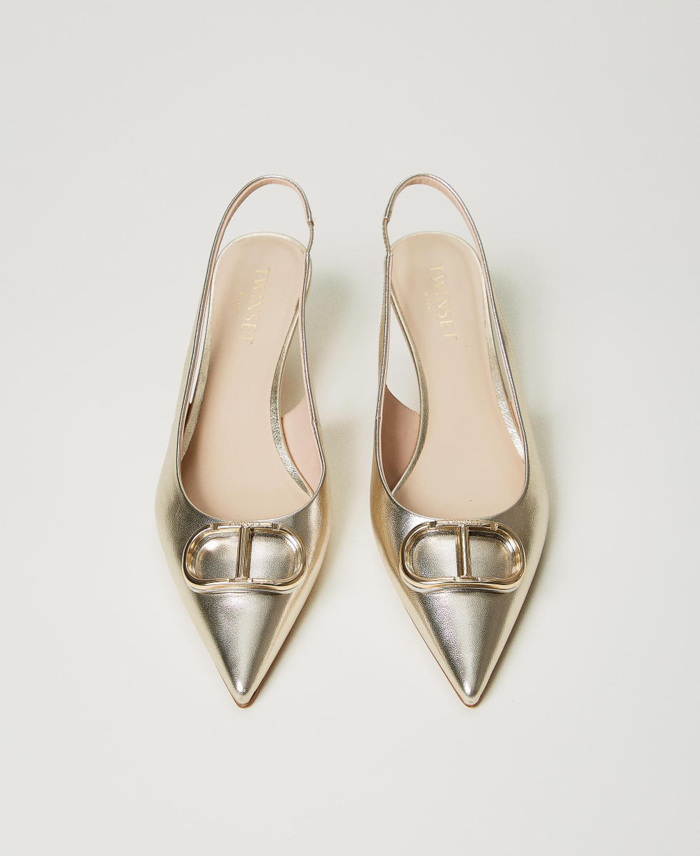 D&eacute;collet&eacute; sling back con Oval T Platino Donna 251TCP062_11733_04