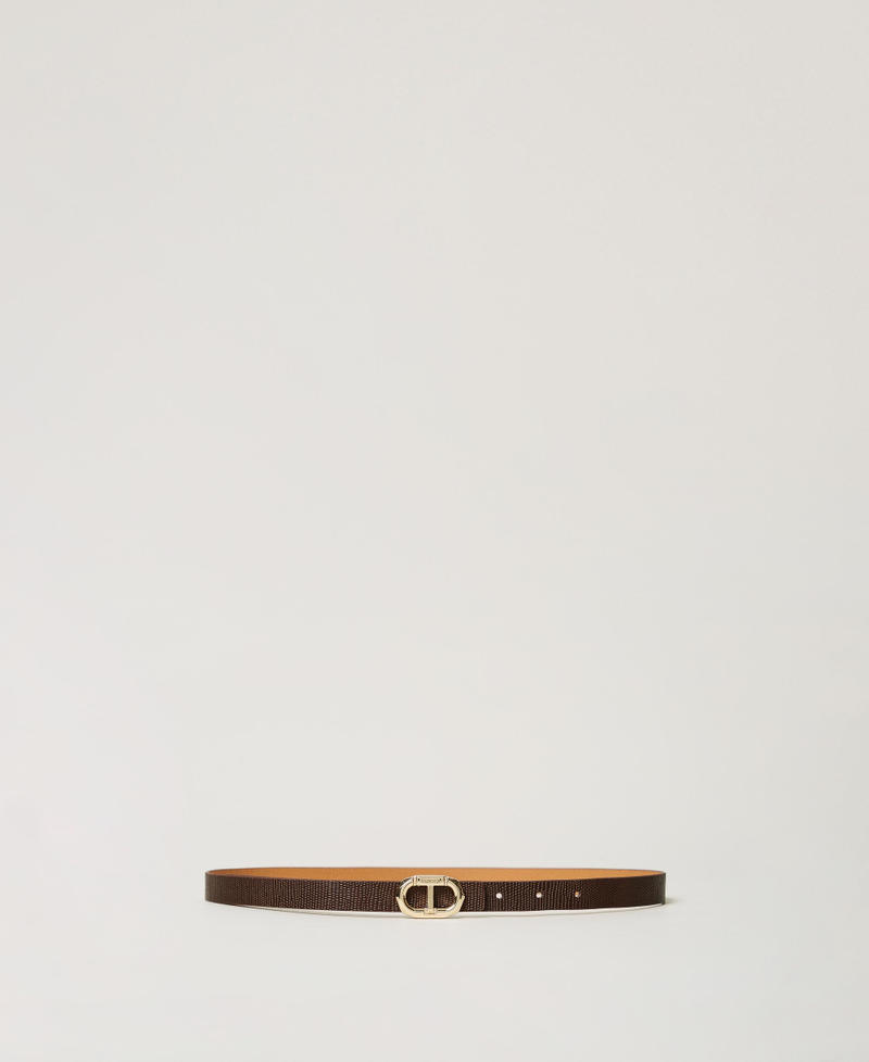 Thin leather belt Chocolate Lab Woman 251TO5052_10780_01